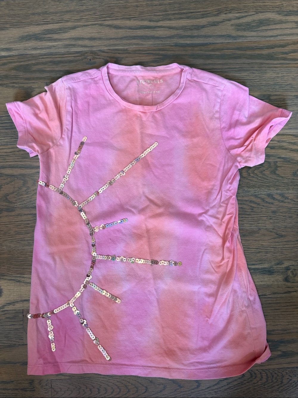 Crewcuts Pink Sequin Sun Tee